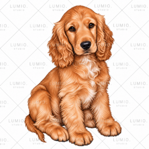 Naklejka Cocker Spaniel Biszkoptowy